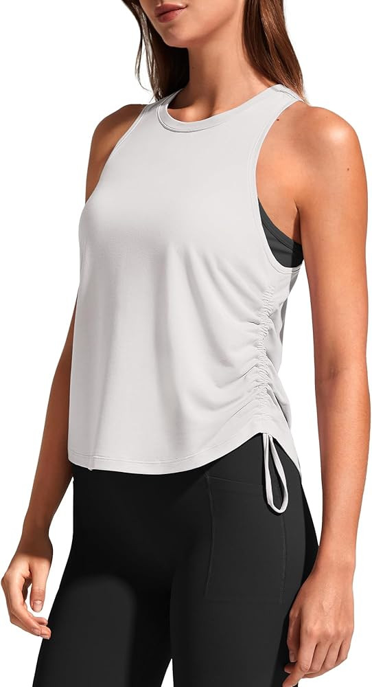 G4Free Lyocell Racerback Women Workout Tank Tops Ruch Side High Neck Muscle Tops for Gym Athletic... | Amazon (US)