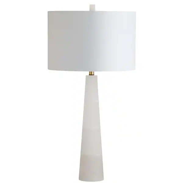 SAFAVIEH Lighting 30-inch Delilah Alabaster LED Table Lamp - 15"x15"x30" | Bed Bath & Beyond