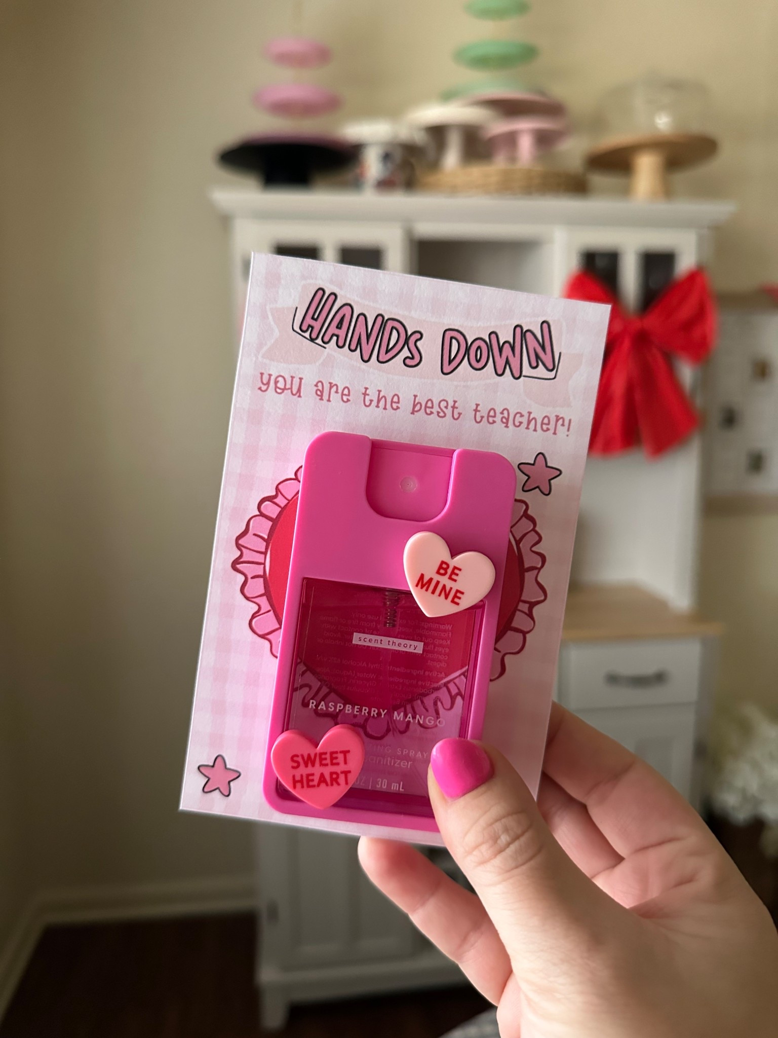 How fun is this diy? Obsessed! Turned out so cute and super easy. Just glue the charms on the hand sanitizer container. Make a cute teacher gift. 

#LTKmomlife #LTKHome #LTKValentine