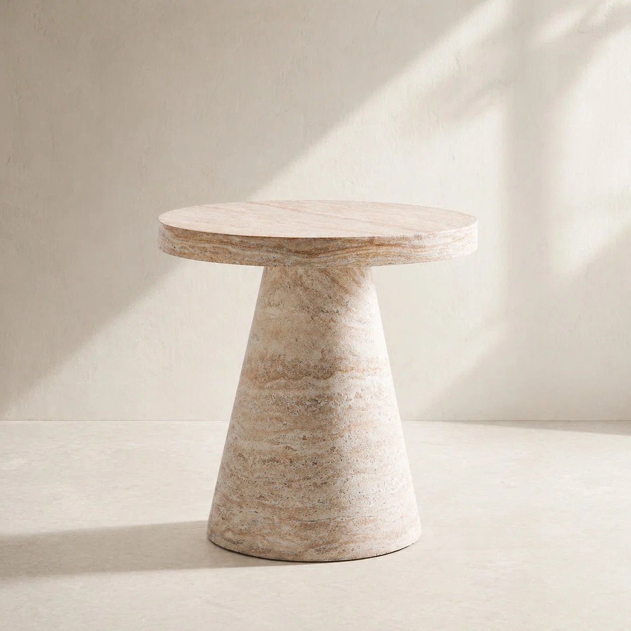 Minimalist Round Magnesium Oxide End Table , Ideal For Living Room | Wayfair North America