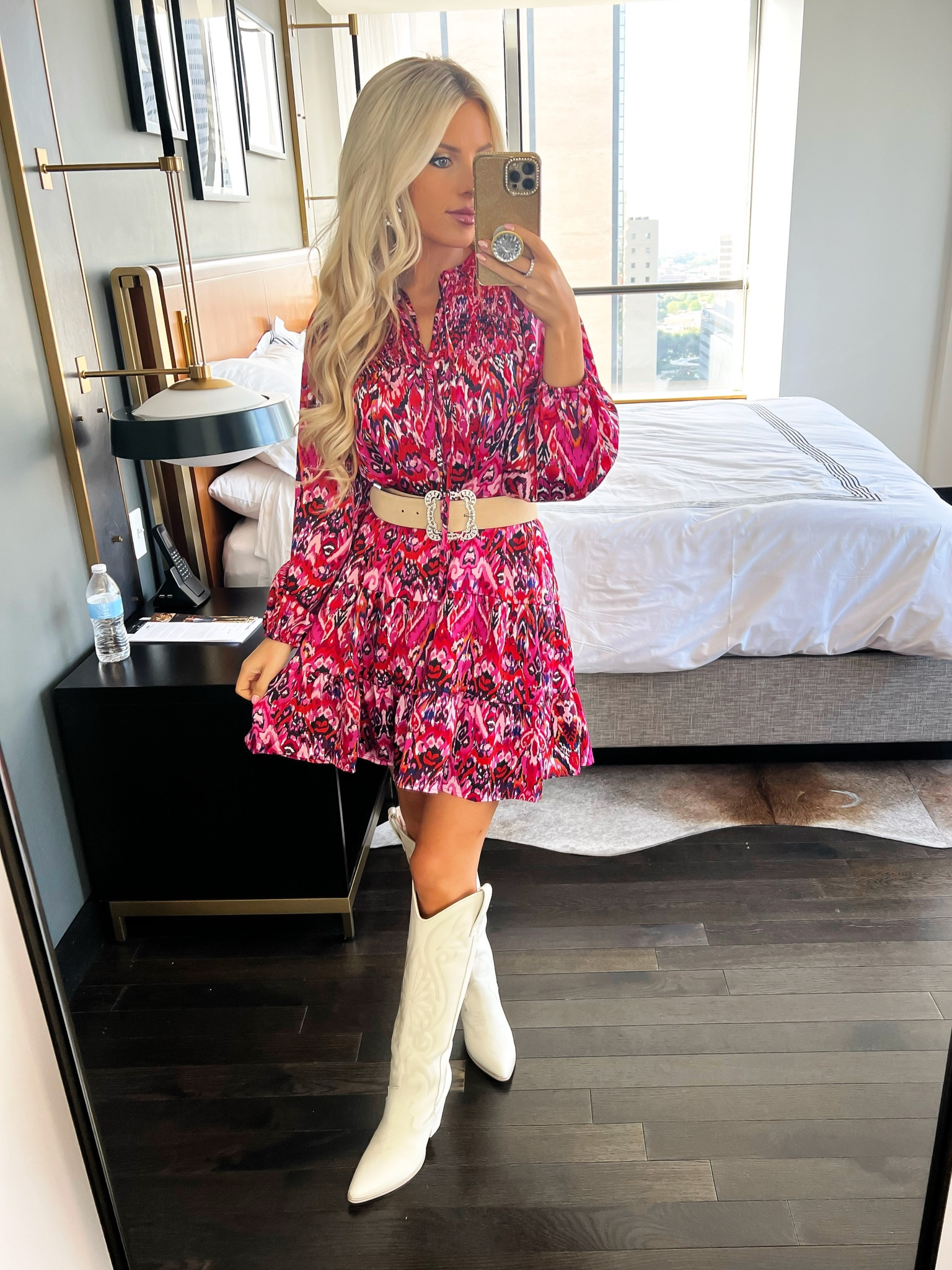 LTK con outfit! Avara dress. White boots. White western boots. Pink dress 

#LTKSeasonal #LTKshoecrush #LTKCon