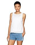 Michael Stars Women's Eyelet Crew Neck Shell, White, M | Amazon (US)