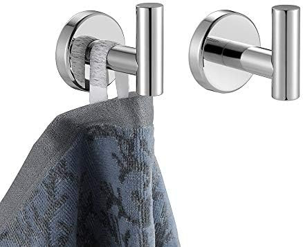 JQK Chrome Bathroom Towel Hook, 304 Stainless Steel Coat Robe Clothes Hook for Bathroom Kitchen G... | Amazon (US)