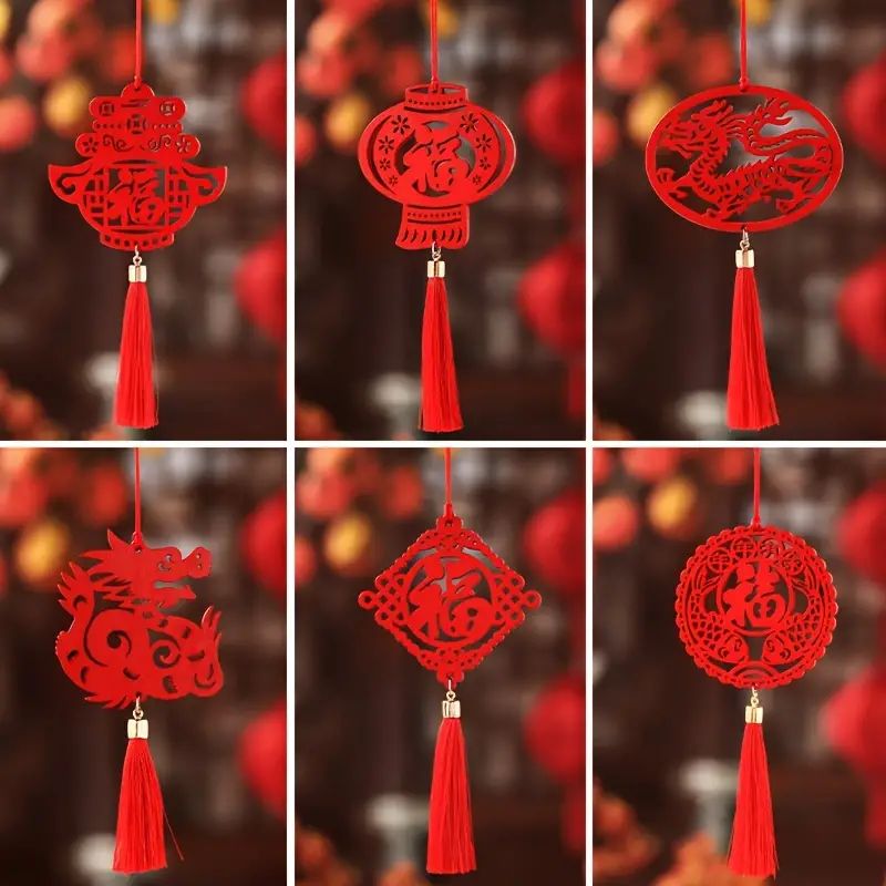 6pcs/set Chinese New Year Dragon Year Gift, Wooden Pendant,Spring Festival Entrance Decoration ,S... | Temu Affiliate Program