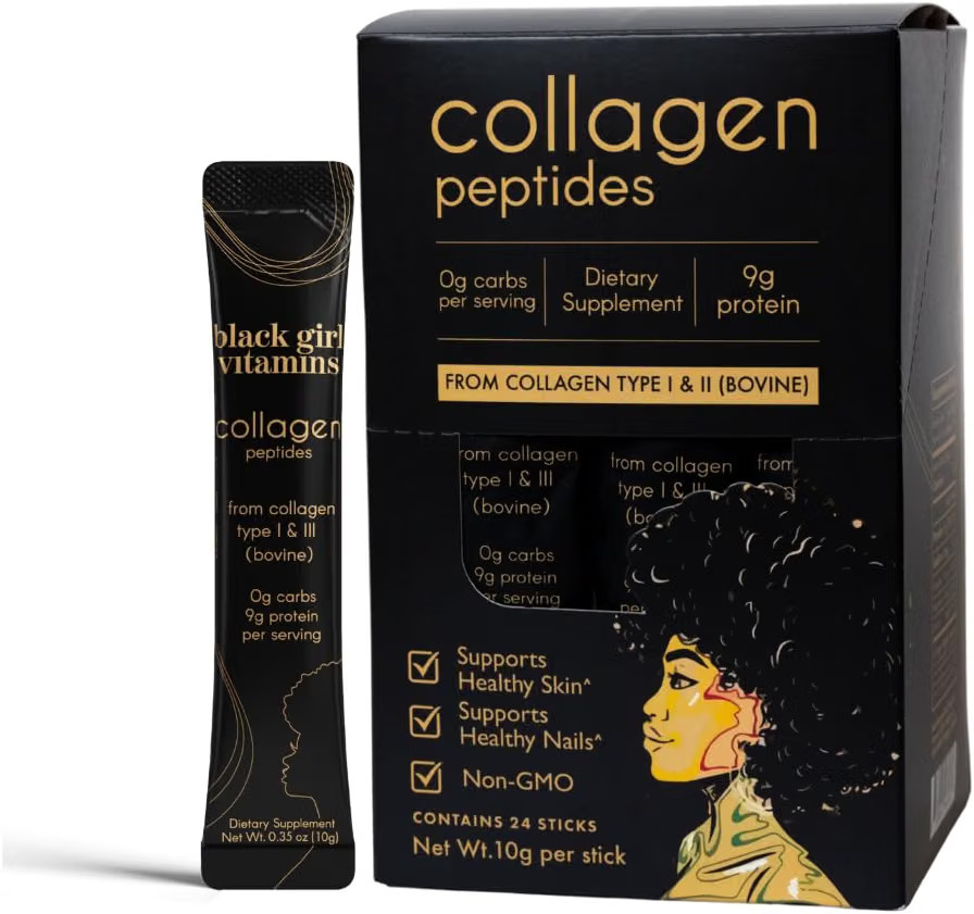 Black Girl Vitamins Collagen Stick Packs \u2013 Collagen Type I & III Supplement for Hair, Skin &... | Amazon (US)