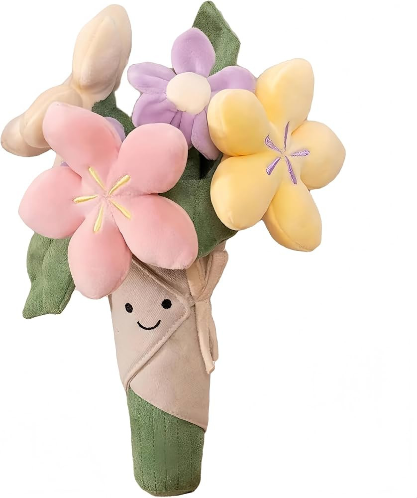 Cute Flower Plush Doll Stuffed Plant Plush Soft Flower Doll Cute Smiley face Huggable Takeover To... | Amazon (US)