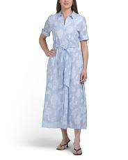 Voile Short Sleeve Belted Shirt Dress | TJ Maxx