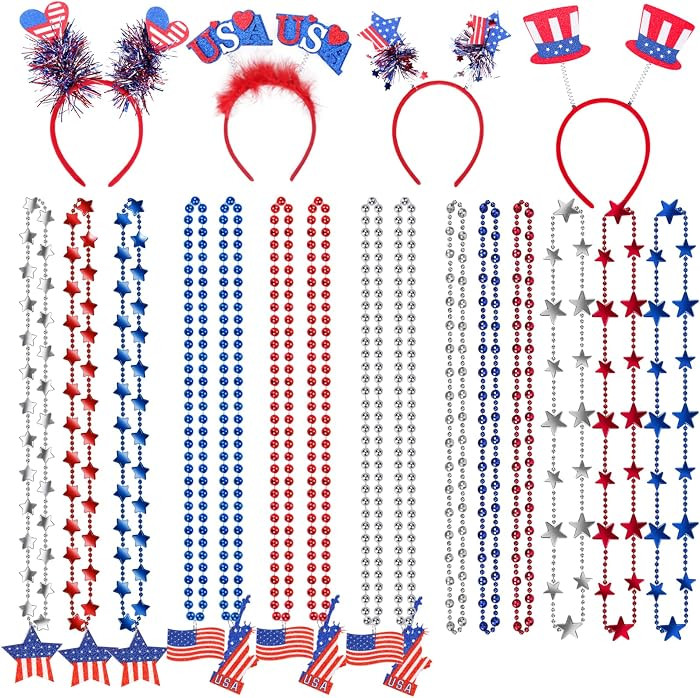 19 PCS 4th of July Accessories, Patriotic Party Favors Supplies Fourth of July Decorations Indepe... | Amazon (US)