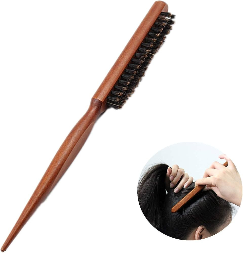 Teasing Hair Brush Boar Bristle Hair Brush Tail Comb Professional Salon Kamm, reduziert Haarbruch | Amazon (DE)