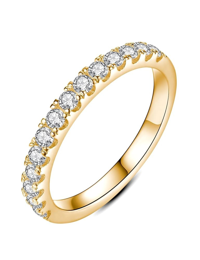 IMOLOVE Moissanite Wedding Band Wedding Rings for Women 0.35 ct D Color VVS1 Lab Created Diamond ... | Amazon (US)