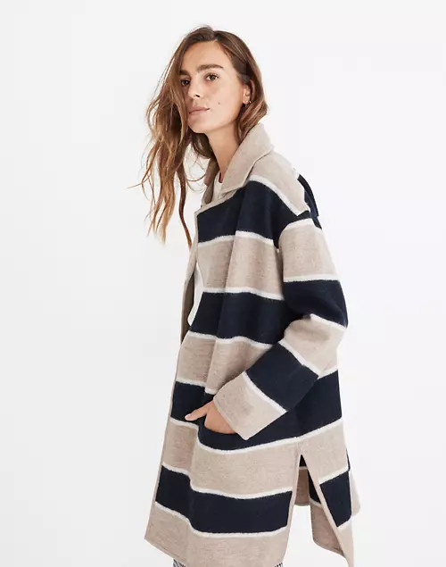 Striped Ballard Sweater Coat | Madewell