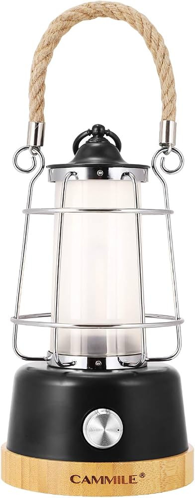 CAMMILE LED Camping Lantern Dimmable, Rechargeable Camping Lights, Battery Powered Lights, 5000mA... | Amazon (US)