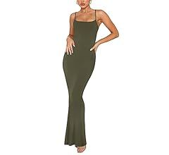 REORIA Women's Sexy Lounge Slip Long Dress Elegant Sleeveless Backless Ribbed Bodycon Maxi Dresse... | Amazon (US)