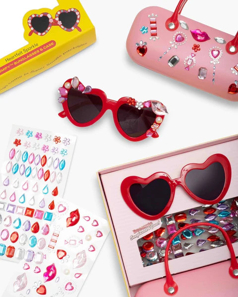 Heartfelt Sparkle Gemify\u00ae Sunglasses + Case | Super Smalls