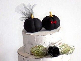 Black Pumpkin Wedding Cake Topper | Gothic Wedding Decor | Halloween Decorations | Michaels Stores