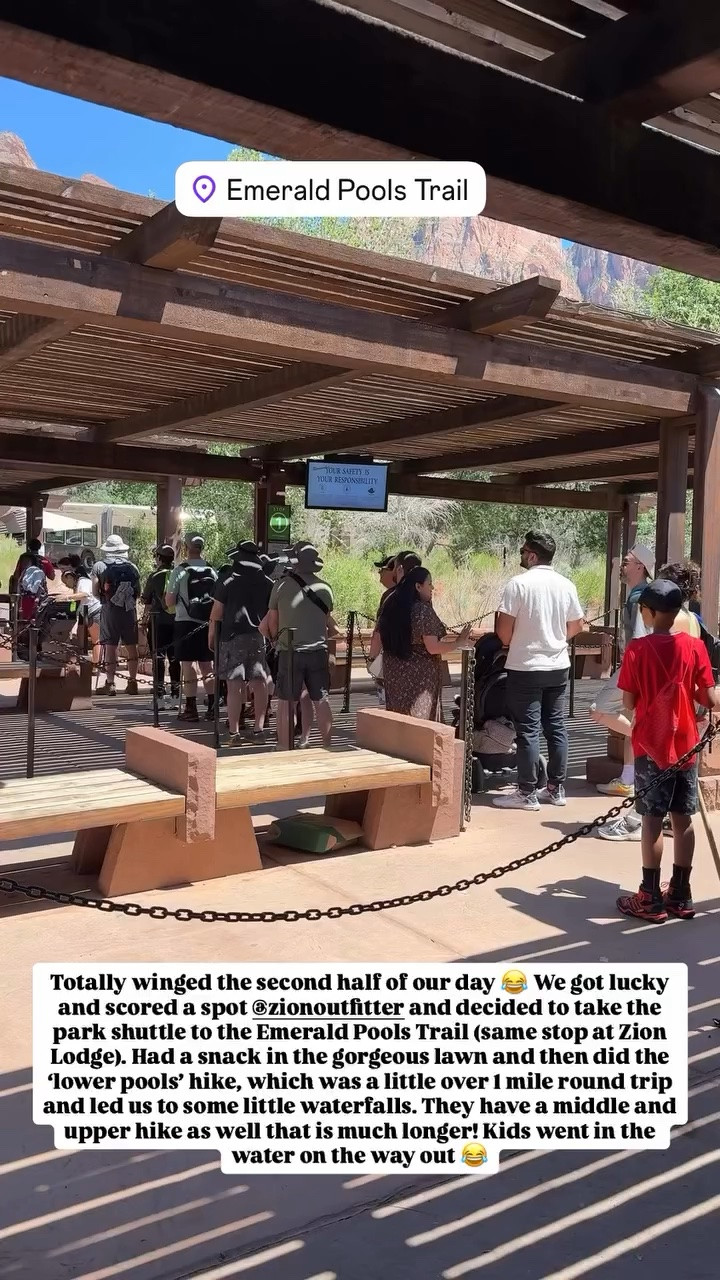 Totally winged the second half of our day 😂 We got lucky and scored a spot @zionoutfitter and decided to take the park shuttle to the Emerald Pools Trail (same stop at Zion Lodge). Had a snack in the gorgeous lawn and then did the ‘lower pools’ hike, which was a little over 1 mile round trip and led us to some little waterfalls. They have a middle and upper hike as well that is much longer! Kids went in the water on the way out 😂 My Zion hiking outfit. Butterlift leggings in XXS. Matching tank top in XS. Merrell hiking shoes are TTS. Matching workout set. Matching workout outfit. Hiking style. Hiking outfit.

#LTKfitnessgoals #LTKActive #LTKTravel