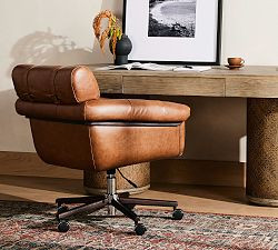 Illiana Leather Swivel Desk Chair | Pottery Barn (US)