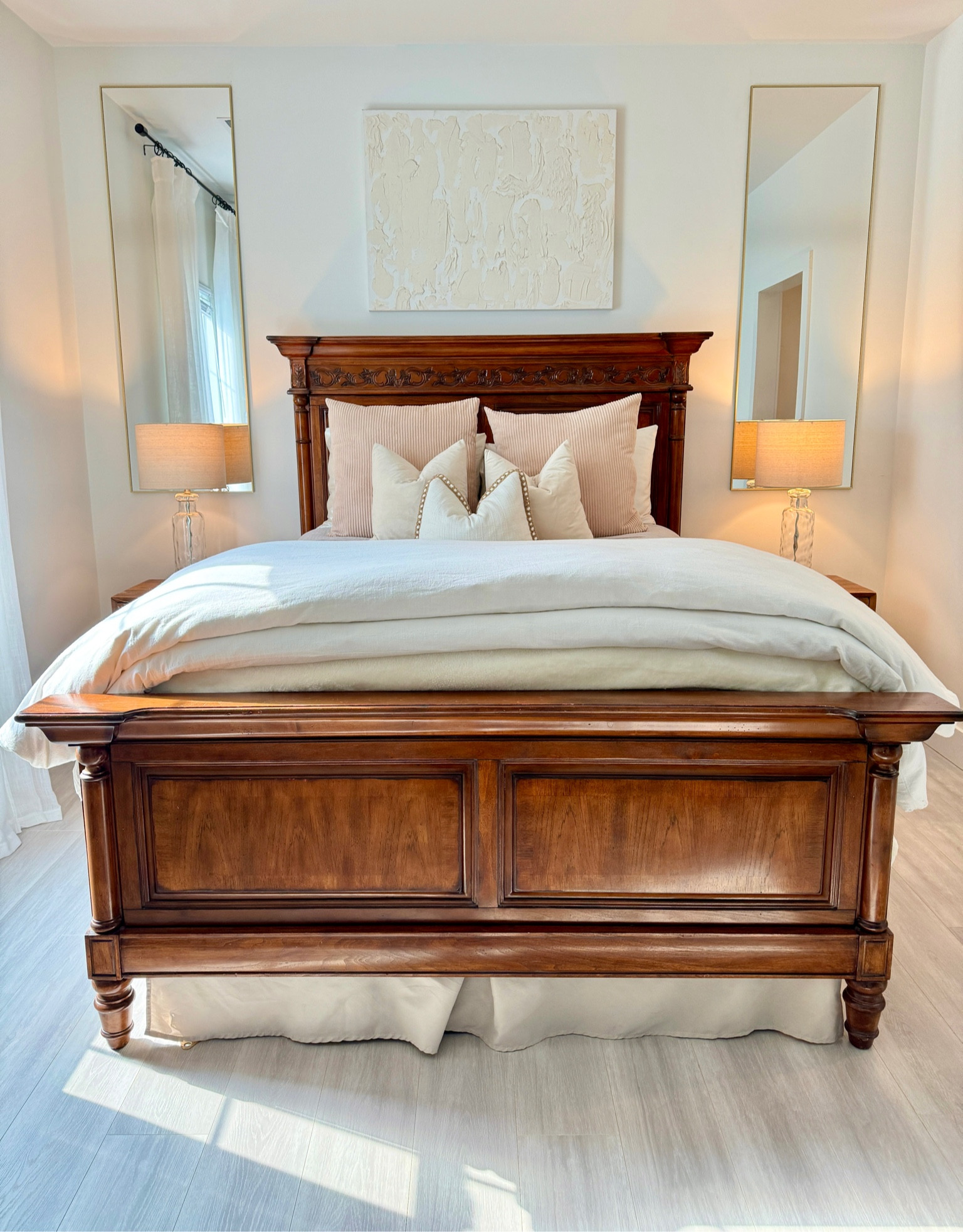 Cozy & luxurious all at the same time 🤍

Almost all of this bedding is from Amazon! I recommend getting a feather pillow insert that is 2in bigger than the pillow case for the perfect chopped pillow! 

#LTKhome #LTKfindsunder50 #LTKstyletip