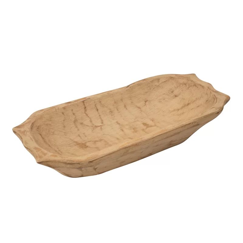 Glenfield Deep Wooden Dough with Handles Decorative Bowl | Wayfair North America