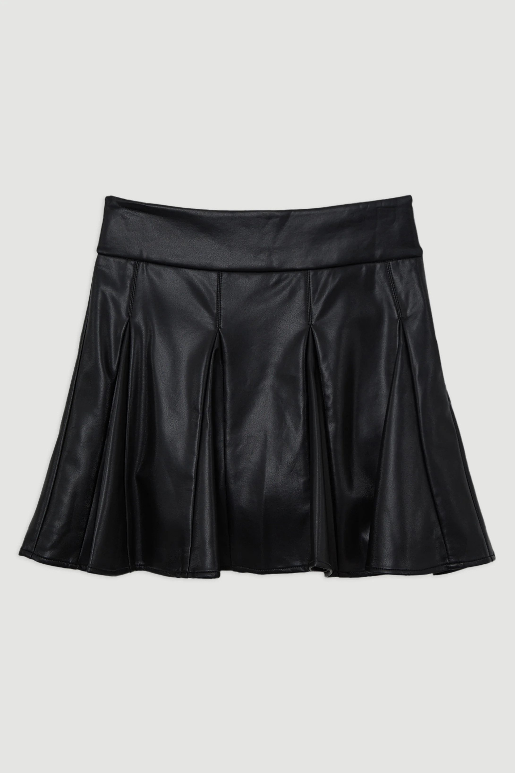 Faux Leather Flippy Mini Skirt | Karen Millen UK + IE + DE + NL