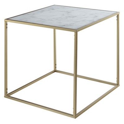 Gold Coast Faux Marble End Table Gold - Johar Furniture | Target