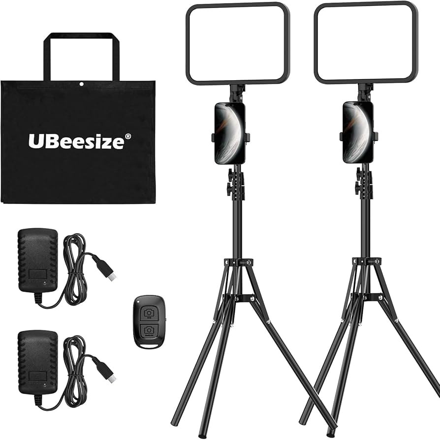 UBeesize 2-Pack LED Video Light Kit, 3000-6500K Dimmable Photography Studio Lights with Tripod St... | Amazon (US)