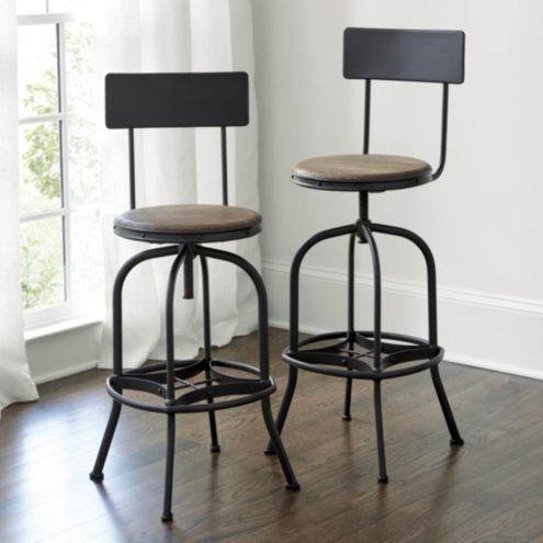 Allen Adjustable Stool with Backrest | Ballard Designs, Inc.