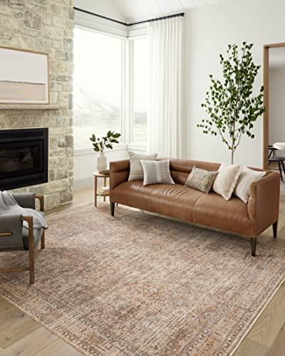 Angela Rose x Loloi Blake Collection BLA-06 Oatmeal / Spice, Transitional 5'-3" x 5'-3" Round Are... | Amazon (US)