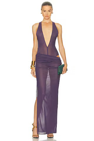 Tucked Halter Column Dress | FWRD 