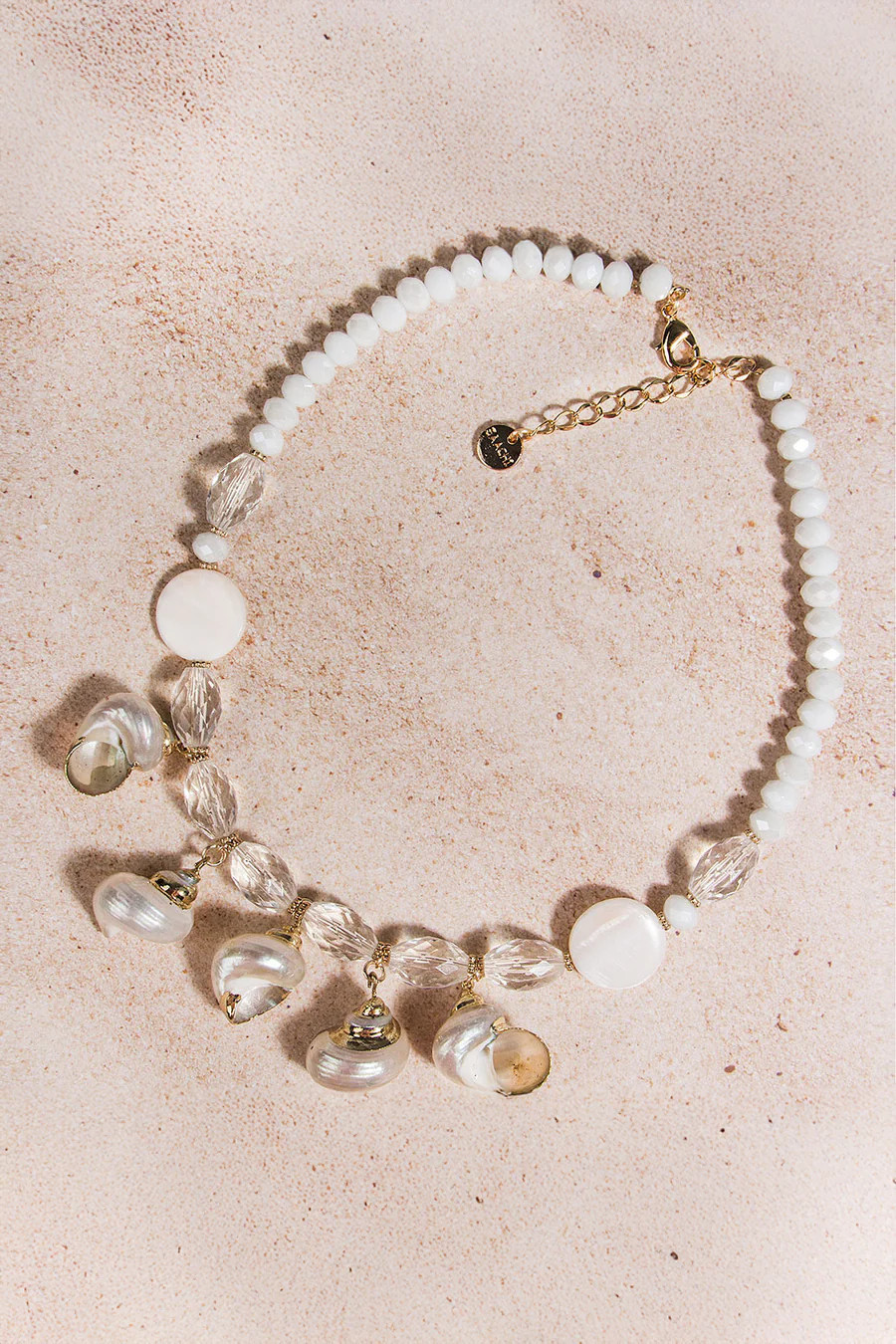 Beaded Gold Seashell Necklace | Saachi