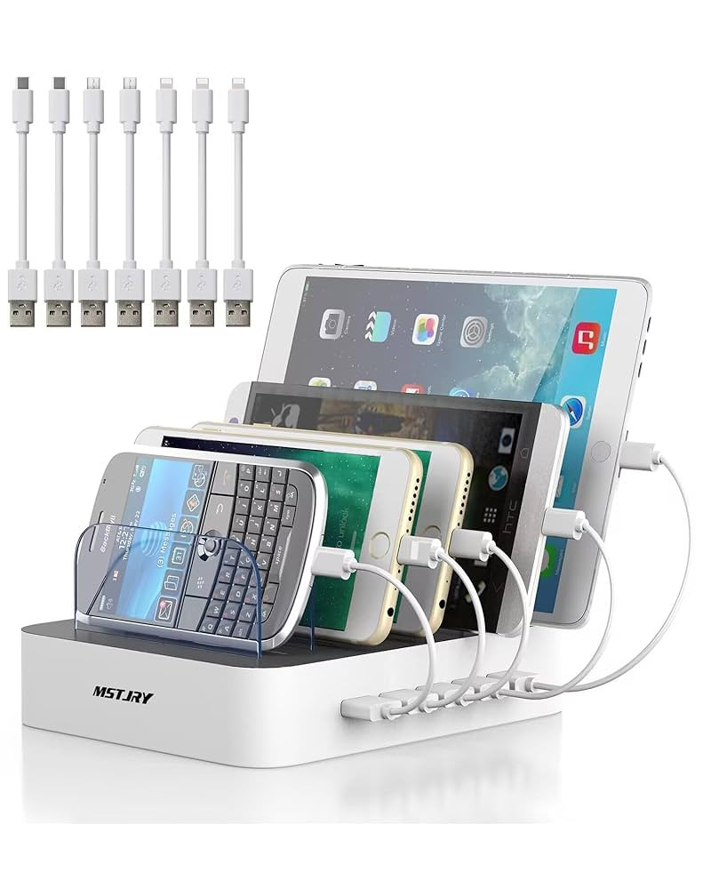 MSTJRY Charging Station for Multiple Devices : 5 Port Multi USB-A Charger Stations Multi-Device O... | Amazon (US)