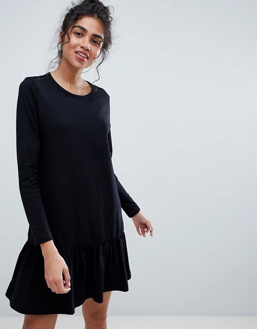 ASOS Mini Drop Hem T-Shirt Dress with Long Sleeves | ASOS US