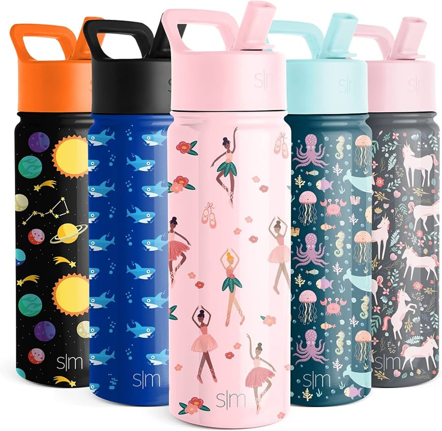 Simple Modern Kids Water Bottle with Straw Lid | Insulated Stainless Steel Reusable Tumbler for T... | Amazon (US)