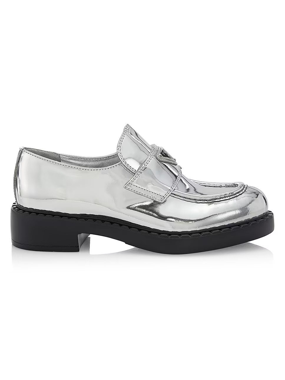 Metallic Leather Logo Loafers | Saks Fifth Avenue