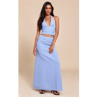 Blue Striped Maxi Skirt Co-ord | PrettyLittleThing US