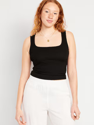 Square-Neck Textured Tank Top | Old Navy (US)
