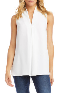 Click for more info about Front Pleat Sleeveless Crepe Blouse