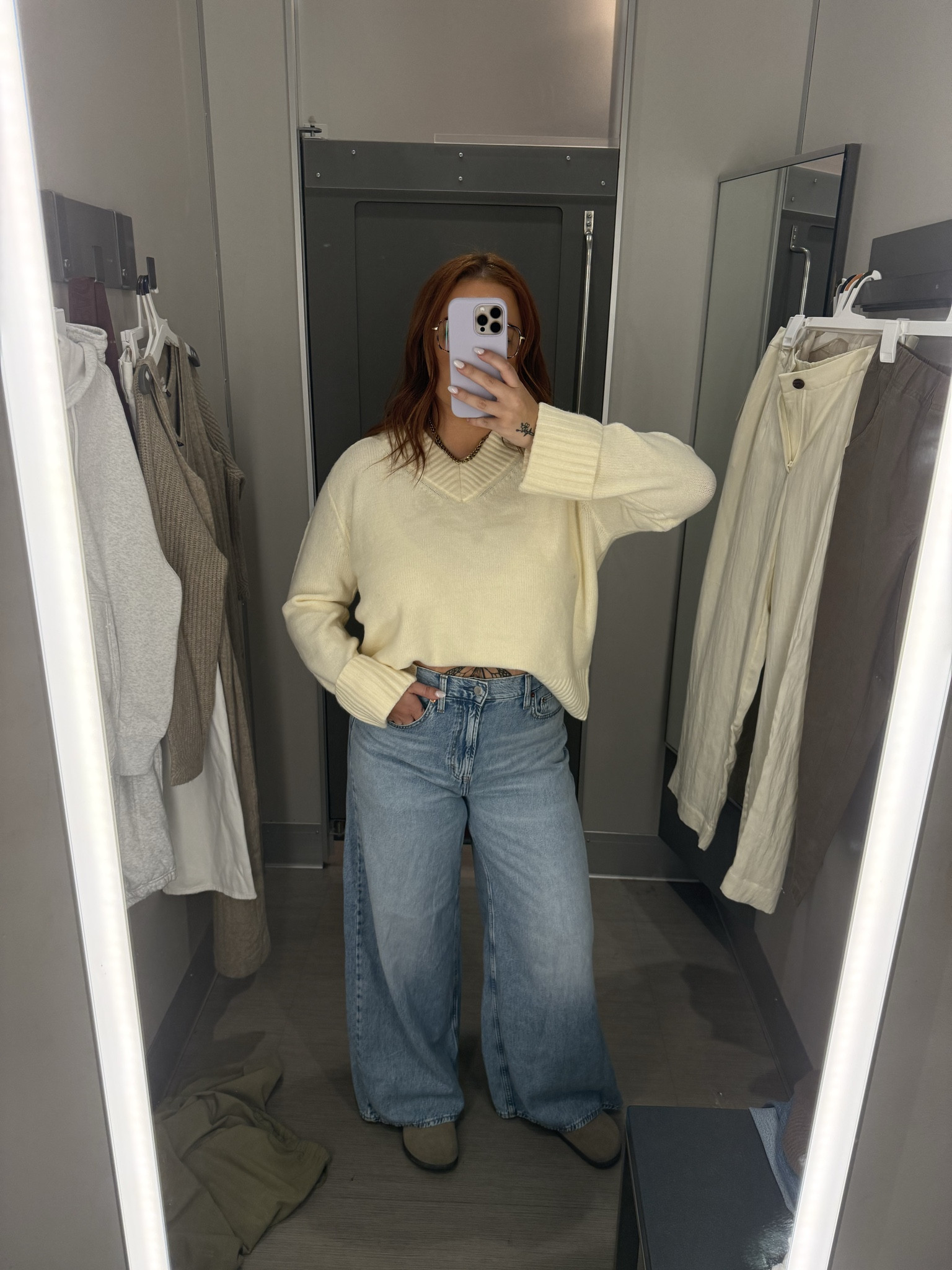 the softest sweater EVERRRR! also obsessed with these wide leg high rise jeans

#LTKFindsUnder50 #LTKMidsize #LTKStyleTip