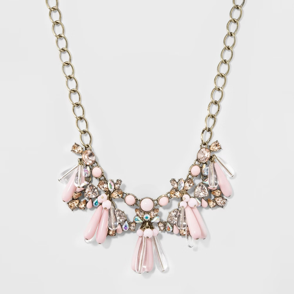 Sugarfix by BaubleBar Embellished Statement Necklace - Pink, Women's | Target
