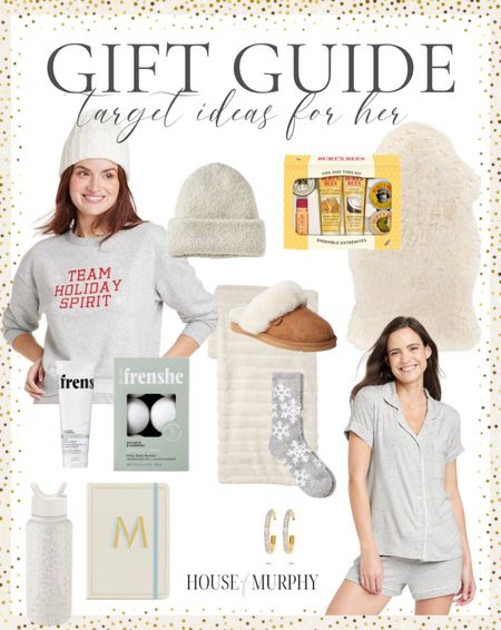 Cute and affordable gift ideas for her!

Holiday sweatshirt | beanie | cozy slippers | sleep socks | monogram journal | water bottle | cozy throw | earrings | bath bombs | lotion 

#LTKGiftGuide #LTKfindsunder50 #LTKstyletip