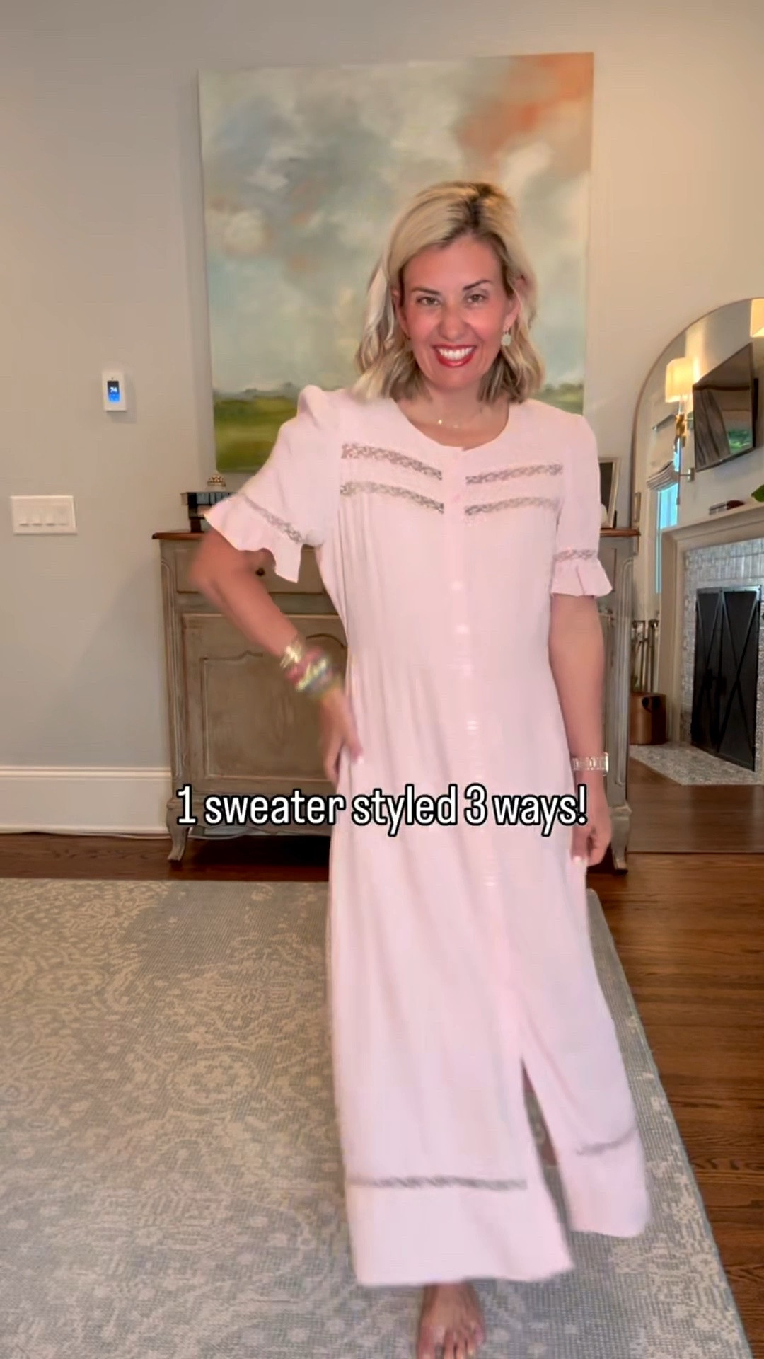 1 sweater….styled 3 ways!
Brown dress- xs
Pink dress- s
set - xs top, small pants
Stripe sweater & cardigan- xs

A+B code Catherine20

#LTKdayinmylife #LTKmomlife #LTKootd