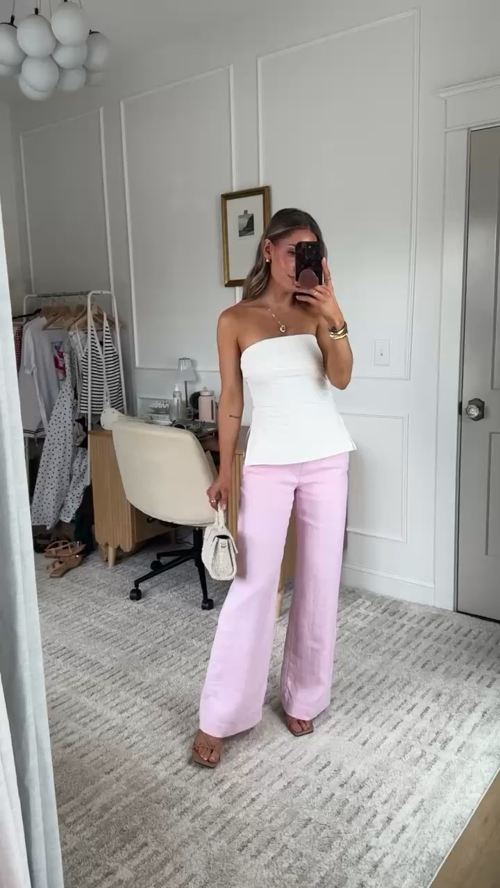 Pink Linen Pants paired with a staple white top! Pants come in a few colors + lengths which is nice! 

Would be a cute Baby Shower Outfit! 

 

#LTKSeasonal #LTKFamily #LTKWatchNow