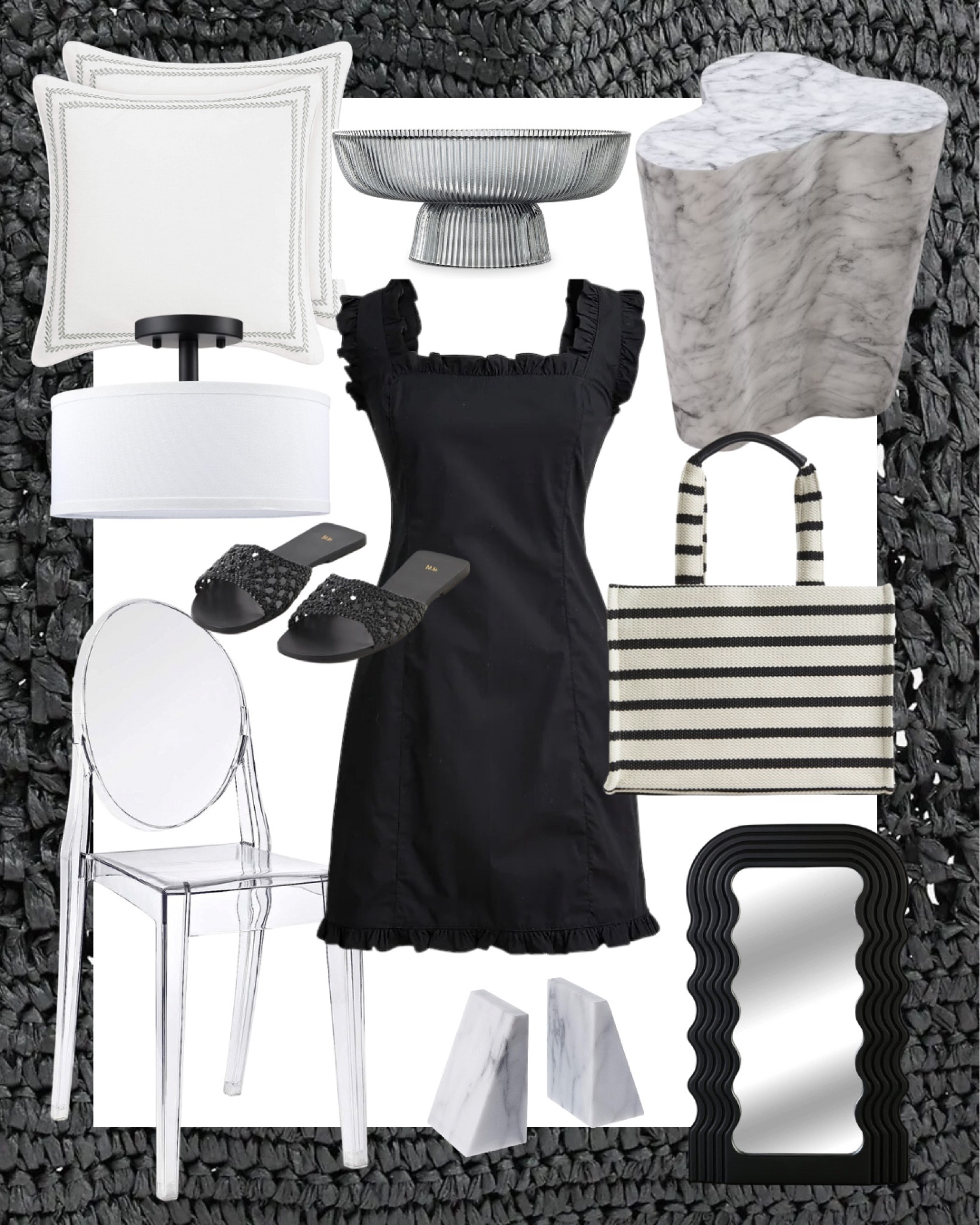 Neutral home and fashion 🖤I love this fun mirror!

Amazon, Amazon home, budget friendly home decor, H&M, j. Crew, fashion finds, seasonal fashion, black dress, sandals, tote, bookends, mirror, dining chair, accent chair, ceiling light, accent pillow, decorative bowl

#LTKhome #LTKstyletip #LTKfit