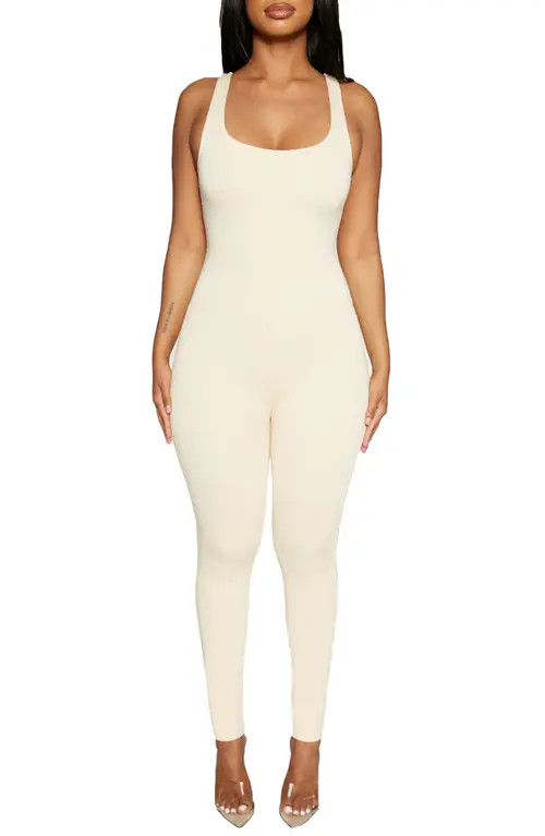 Naked Wardrobe The NW Jumpsuit in Oatmeal at Nordstrom, Size Small | Nordstrom