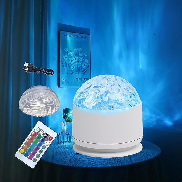 2 in 1 Galaxy Light, 16 Color Aurora Night Light Projector, Ocean Wave Projector with Remote Cont... | Amazon (US)