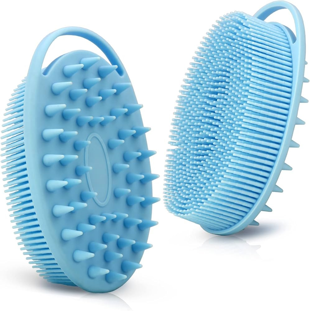 Upgrade 2 in 1 Bath and Shampoo Brush, Silicone Body Scrubber for Use in Shower, Exfoliating Body... | Amazon (US)