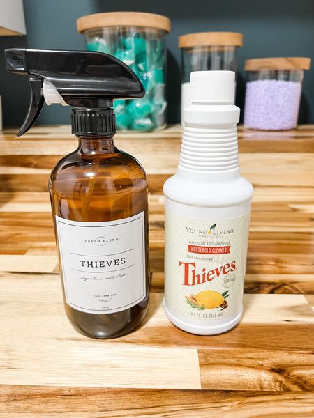 Falling in love with these glass amber spray bottles! They came with pre printed labels and chalk labels. Perfect for adding your own mixtures of cleaners and stain removers. I used mine for my favorite theives receipt for stains! 

3-5 capfuls Thieves Concentrate 
10oz Distilled Water 

Spray on stain, let sit, then gently scrub with soft brush and wash! 

#cleaningtips #youngliving #stainremover

#LTKunder50 #LTKstyletip #LTKhome