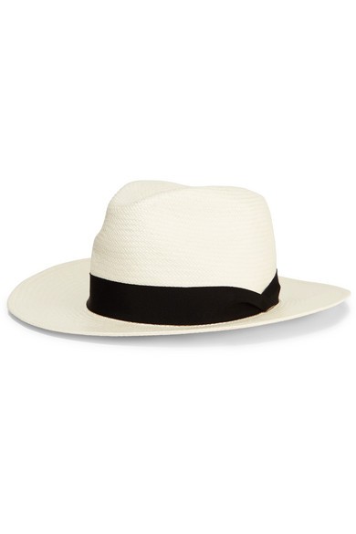 rag & bone - Grosgrain-trimmed Straw Panama Hat - White | NET-A-PORTER (US)