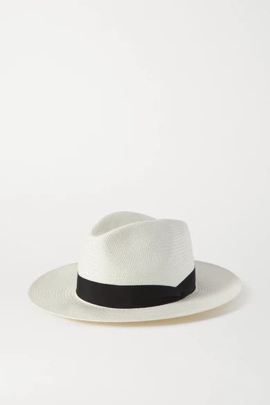 rag & bone - Grosgrain-trimmed Straw Panama Hat - White | NET-A-PORTER (US)