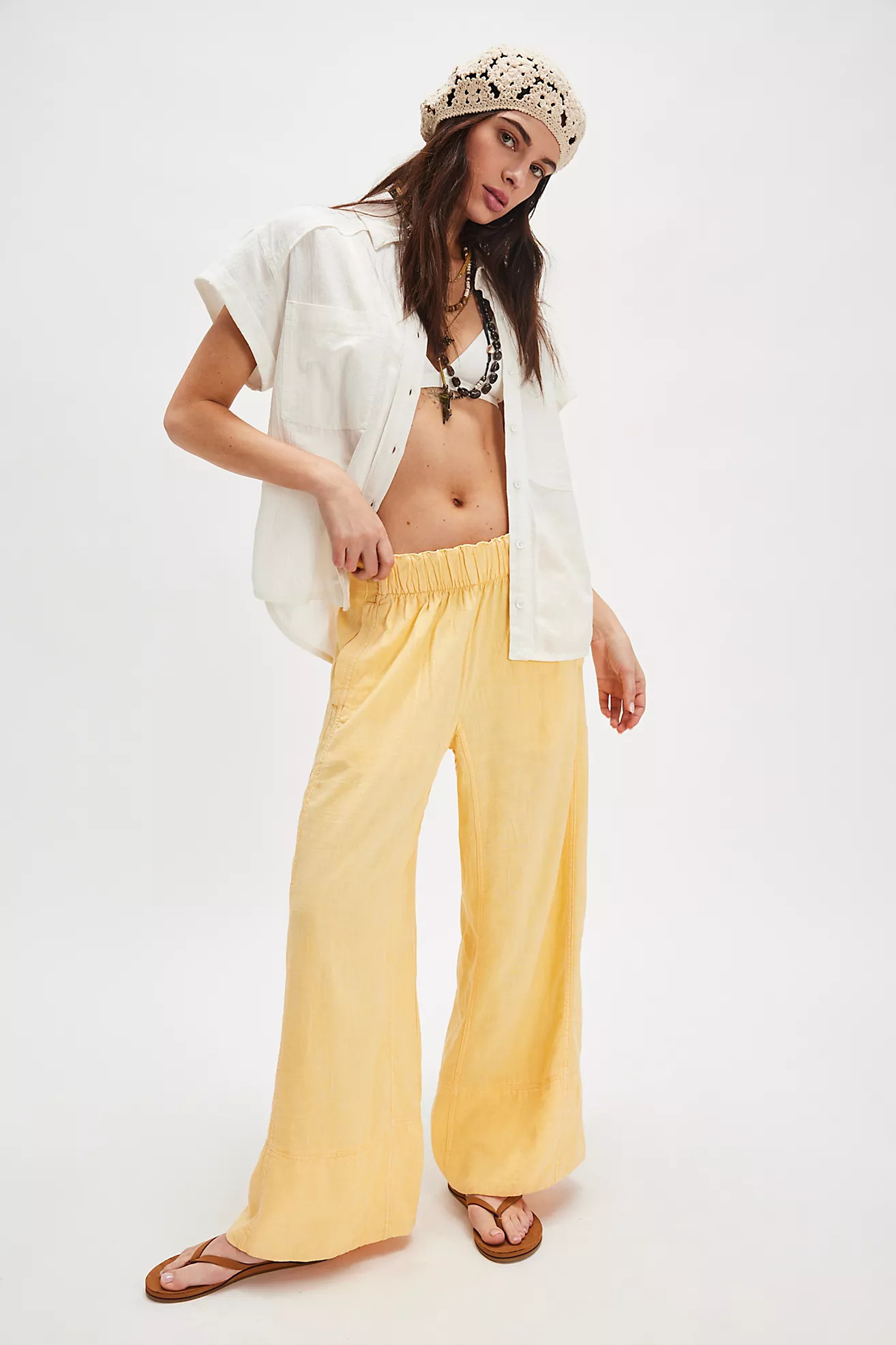 Day's End Linen Pull-On Pants | Free People (Global - UK&FR Excluded)